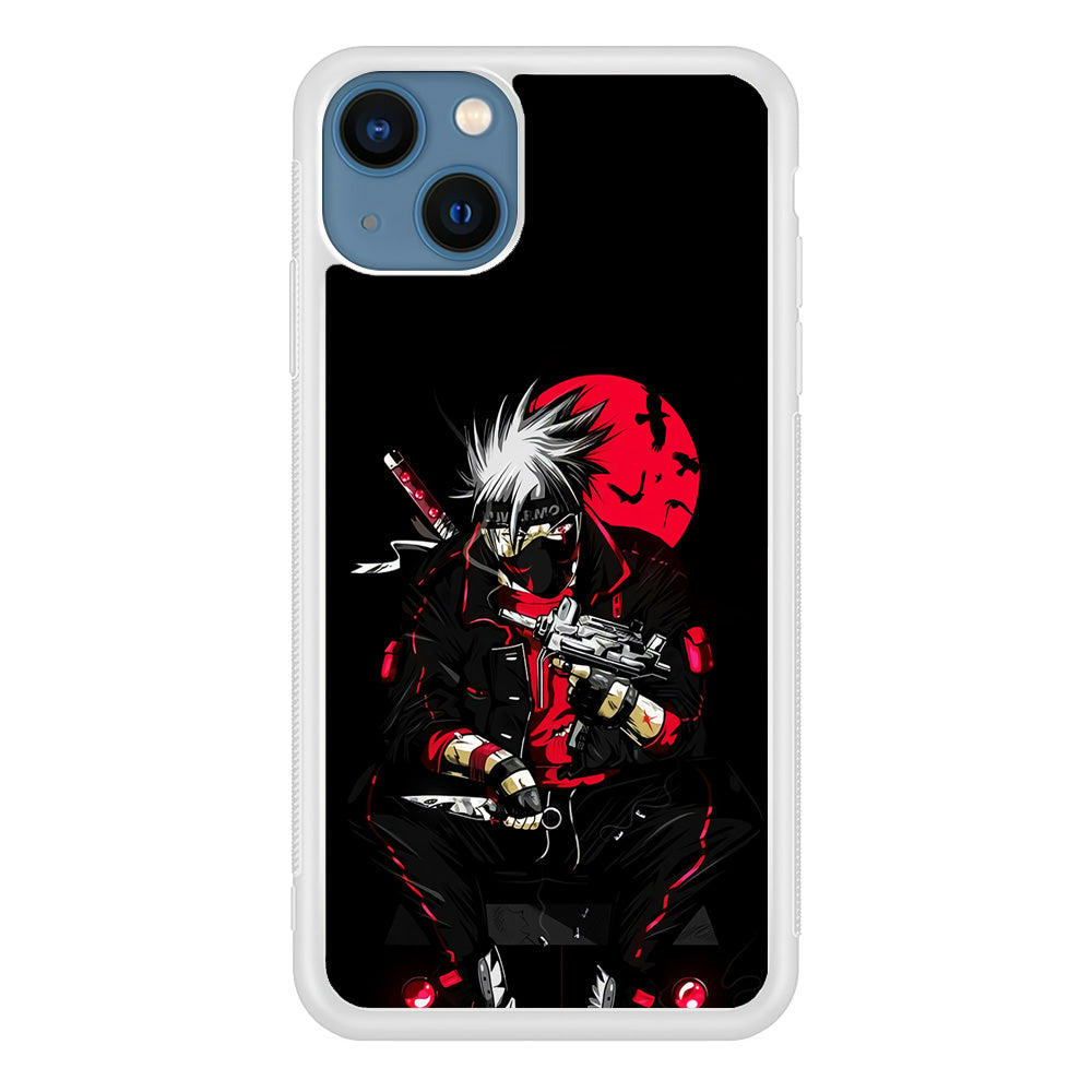 Kakashi Hatake Mafia Style iPhone 13 Mini Case-Phone Case-Rubber White (2D Case)-Altracase