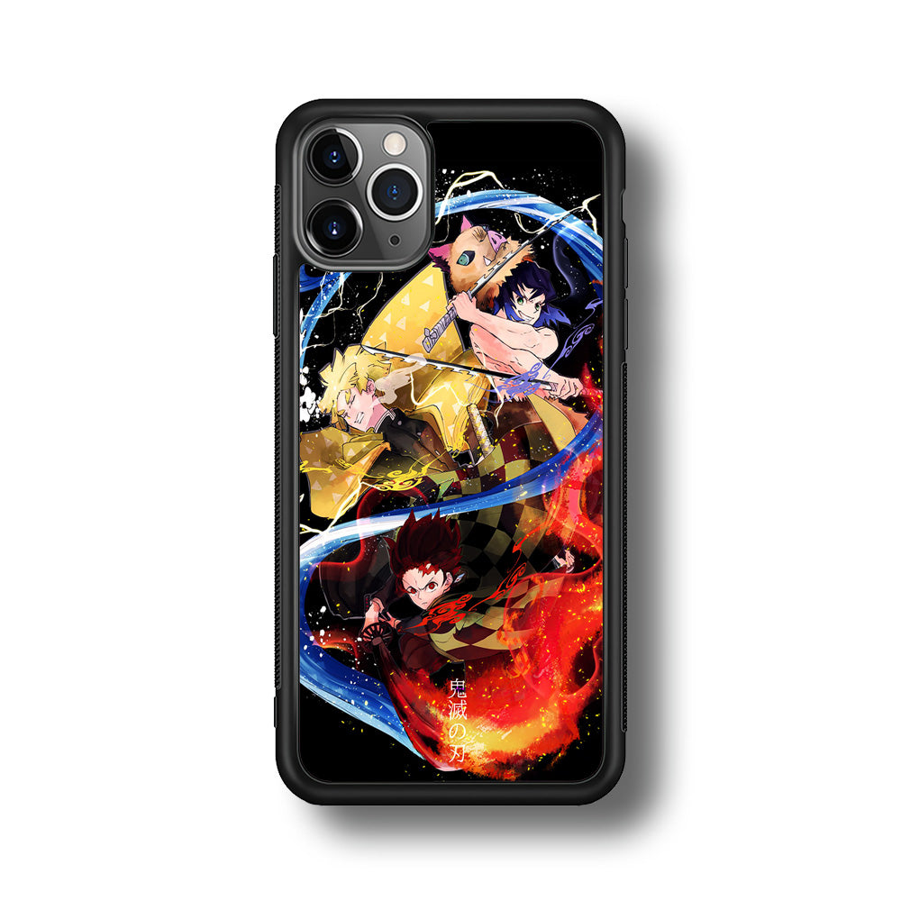 Kimetsu no Yaiba Demon Slayer iPhone 11 Pro Case-Phone Case-Rubber Black (2D Case)-Altracase