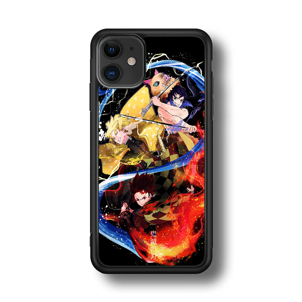 Kimetsu no Yaiba Demon Slayer iPhone 11 Case-Phone Case-Rubber Black (2D Case)-Altracase
