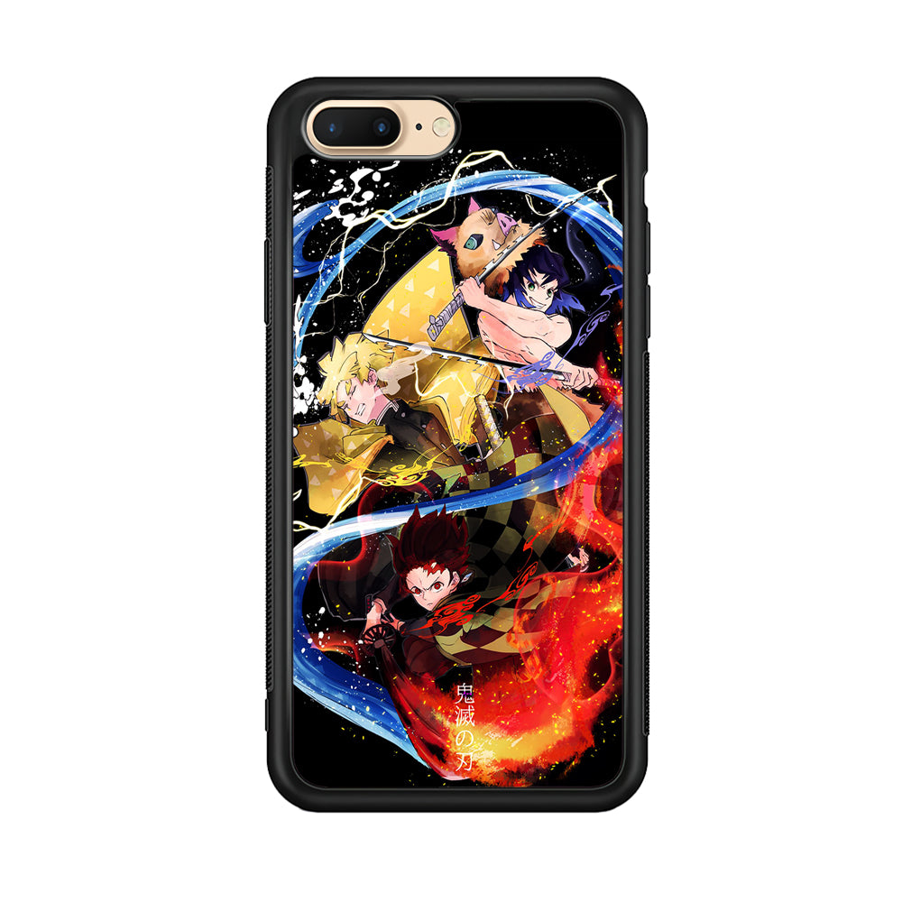 Kimetsu no Yaiba Demon Slayer iPhone 8 Plus Case-Phone Case-Rubber Black (2D Case)-Altracase