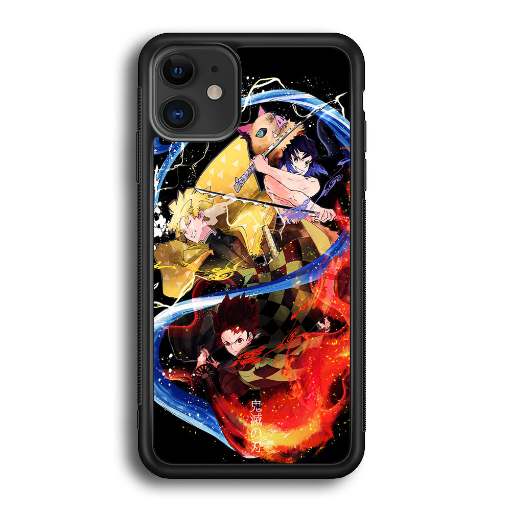 Kimetsu no Yaiba Demon Slayer iPhone 12 Case-Phone Case-Rubber Black (2D Case)-Altracase