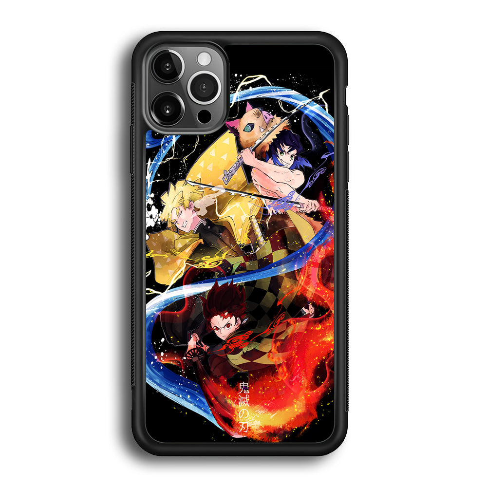 Kimetsu no Yaiba Demon Slayer iPhone 12 Pro Max Case-Phone Case-Rubber Black (2D Case)-Altracase