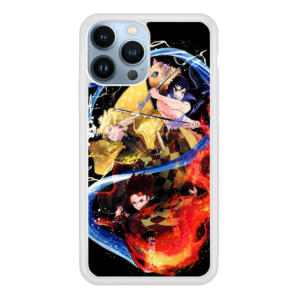 Kimetsu no Yaiba Demon Slayer iPhone 15 Pro Case-Phone Case-Rubber White (2D Case)-Altracase