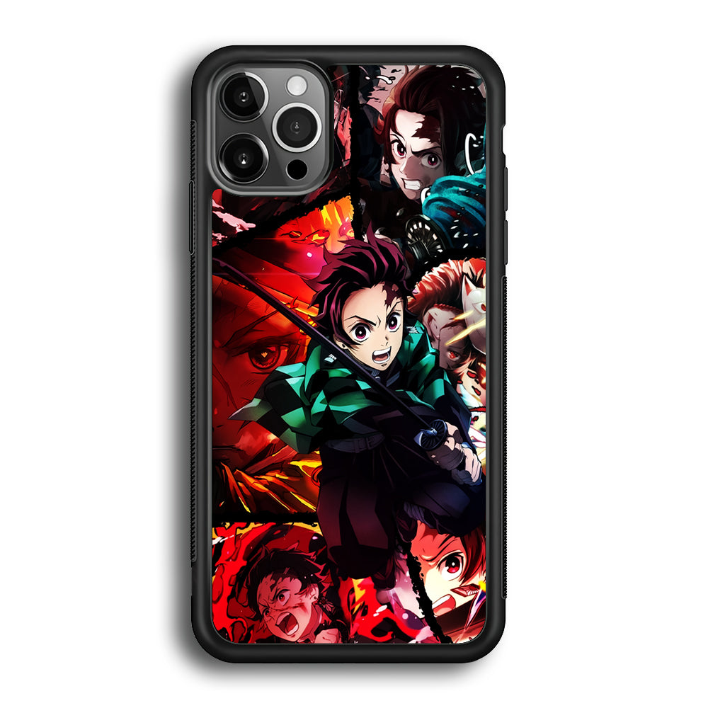 Kimetsu no Yaiba Tanjiro Aesthetic iPhone 12 Pro Max Case-Phone Case-Rubber Black (2D Case)-Altracase