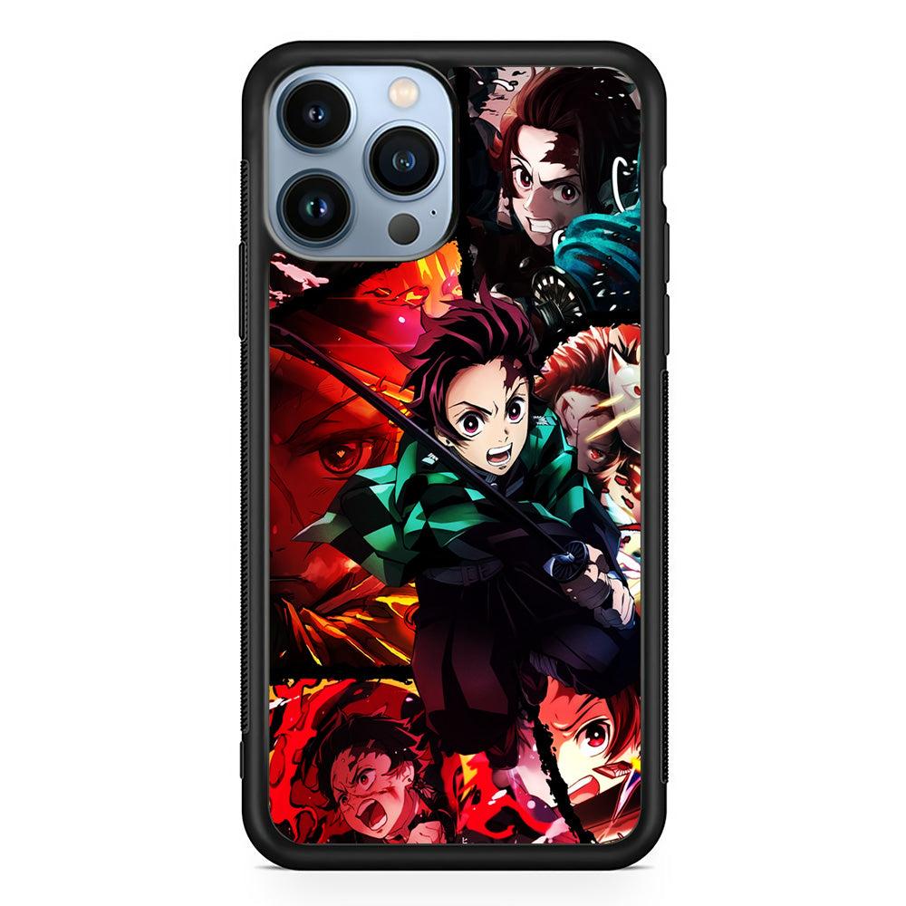Kimetsu no Yaiba Tanjiro Aesthetic iPhone 13 Pro Max Case-Phone Case-Rubber Black (2D Case)-Altracase