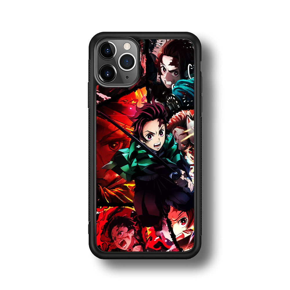 Kimetsu no Yaiba Tanjiro Aesthetic iPhone 11 Pro Case-Phone Case-Rubber Black (2D Case)-Altracase