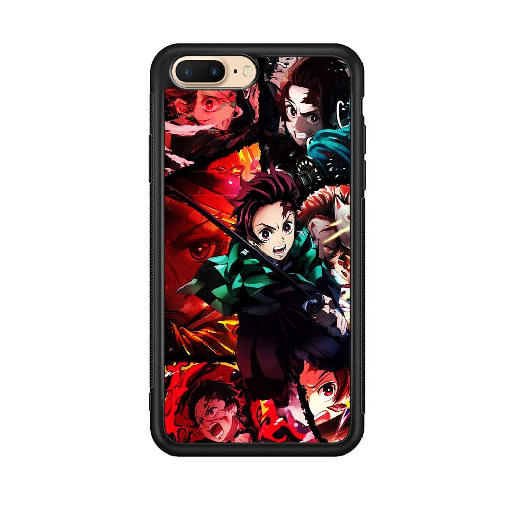 Kimetsu no Yaiba Tanjiro Aesthetic iPhone 8 Plus Case-Phone Case-Rubber Black (2D Case)-Altracase