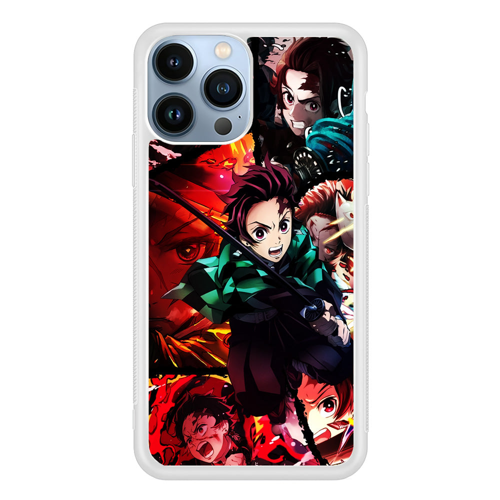 Kimetsu no Yaiba Tanjiro Aesthetic iPhone 15 Pro Case-Phone Case-Rubber White (2D Case)-Altracase