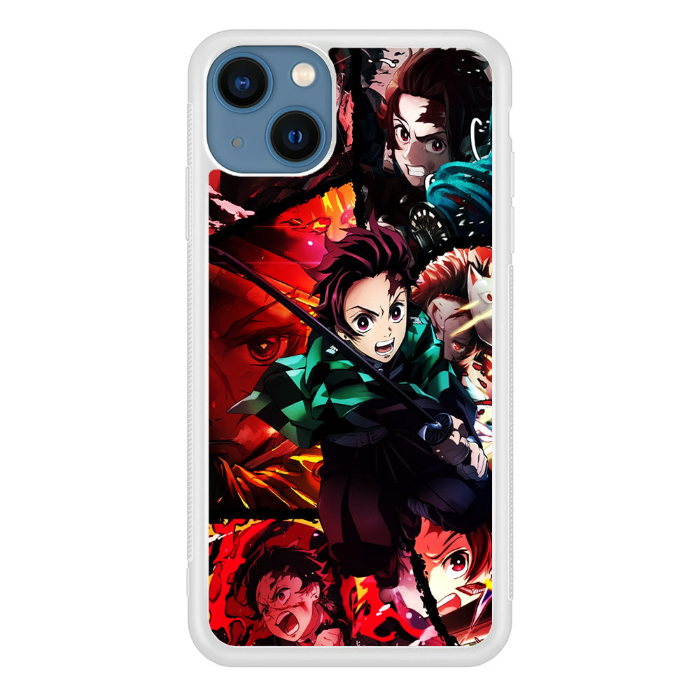 Kimetsu no Yaiba Tanjiro Aesthetic iPhone 13 Mini Case-Phone Case-Rubber White (2D Case)-Altracase