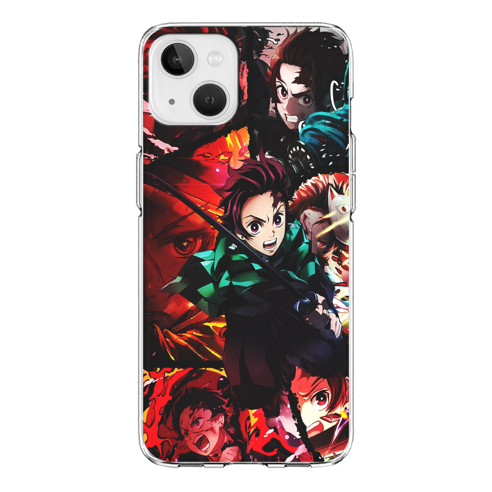 Kimetsu no Yaiba Tanjiro Aesthetic iPhone 13 Mini Case-Phone Case-Clear Soft Case-Altracase