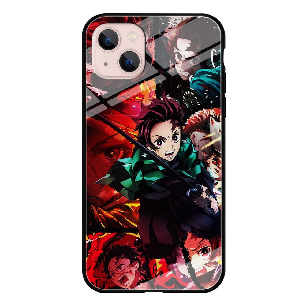 Kimetsu no Yaiba Tanjiro Aesthetic iPhone 13 Mini Case-Phone Case-Tempered Glass Case-Altracase