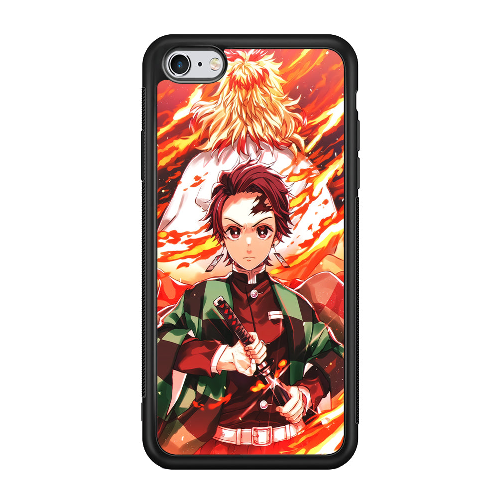 Kimetsu no Yaiba Tanjiro Kamado iPhone 6 Plus | 6s Plus Case-Phone Case-Rubber Black (2D Case)-Altracase