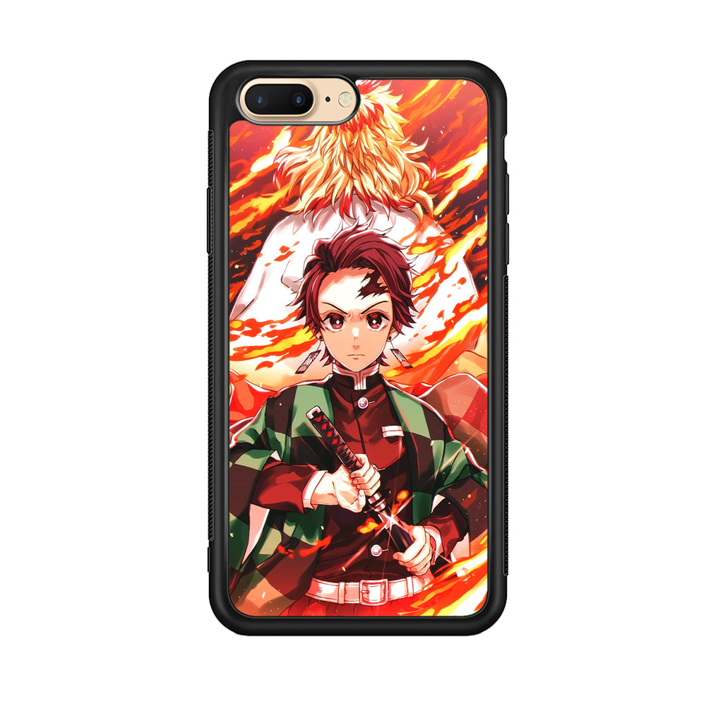 Kimetsu no Yaiba Tanjiro Kamado iPhone 7 Plus Case-Phone Case-Rubber Black (2D Case)-Altracase