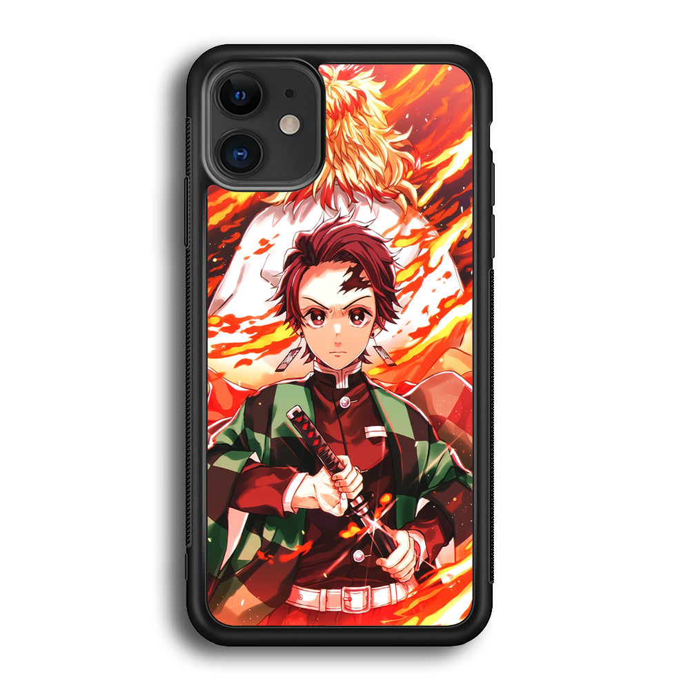 Kimetsu no Yaiba Tanjiro Kamado iPhone 12 Case-Phone Case-Rubber Black (2D Case)-Altracase