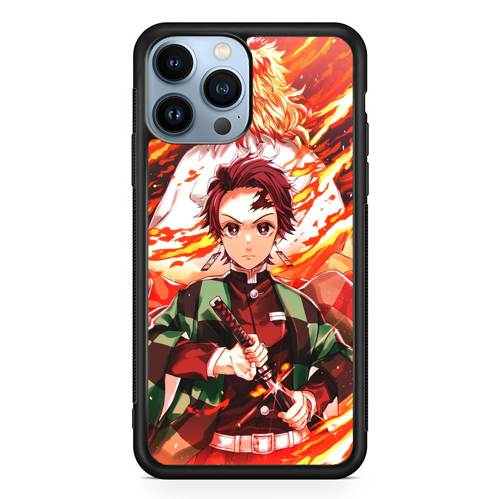 Kimetsu no Yaiba Tanjiro Kamado iPhone 15 Pro Case-Phone Case-Rubber Black (2D Case)-Altracase