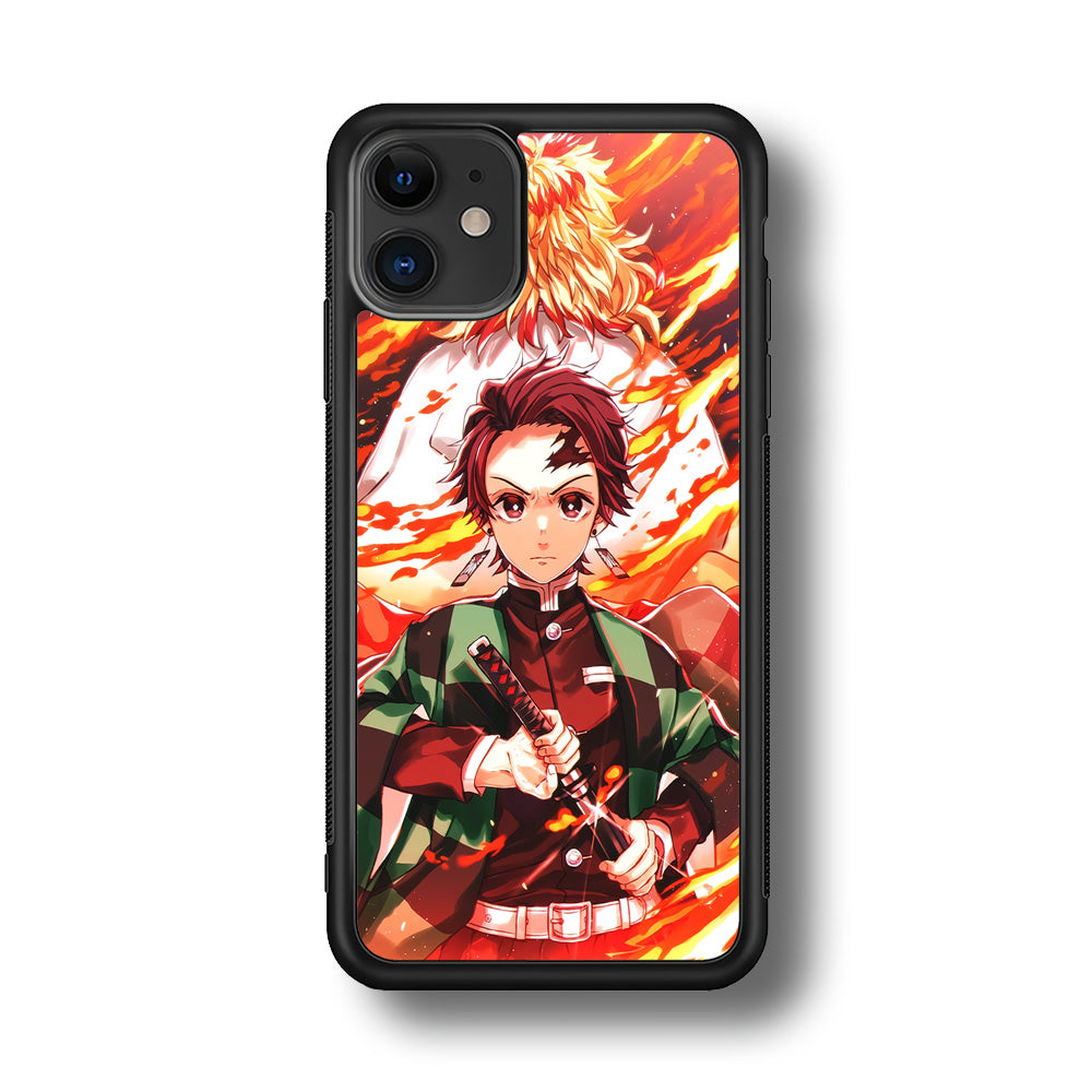 Kimetsu no Yaiba Tanjiro Kamado iPhone 11 Case-Phone Case-Rubber Black (2D Case)-Altracase