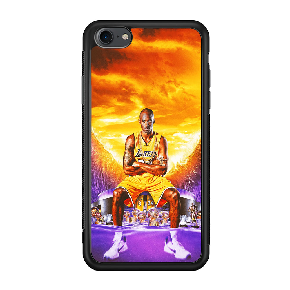 Kobe Bryant Legends Lakers iPhone 8 Case-Phone Case-Rubber Black (2D Case)-Altracase