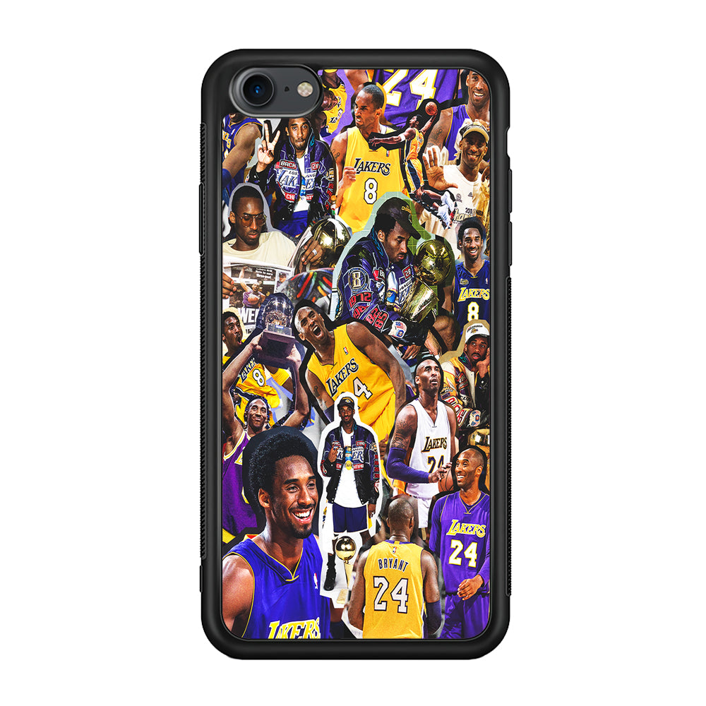 Kobe bryant lakers Collage iPhone 7 Case-Phone Case-Rubber Black (2D Case)-Altracase