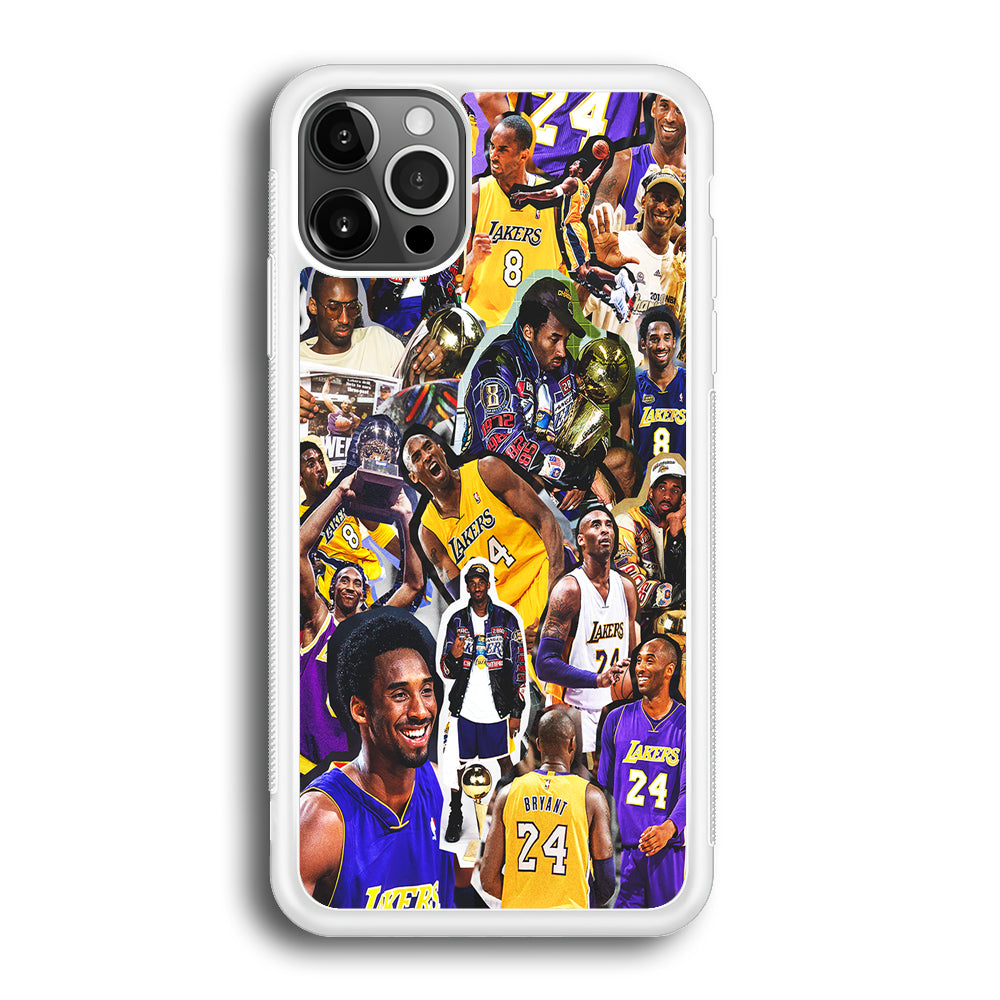 Kobe bryant lakers Collage iPhone 12 Pro Case-Phone Case-Rubber White (2D Case)-Altracase