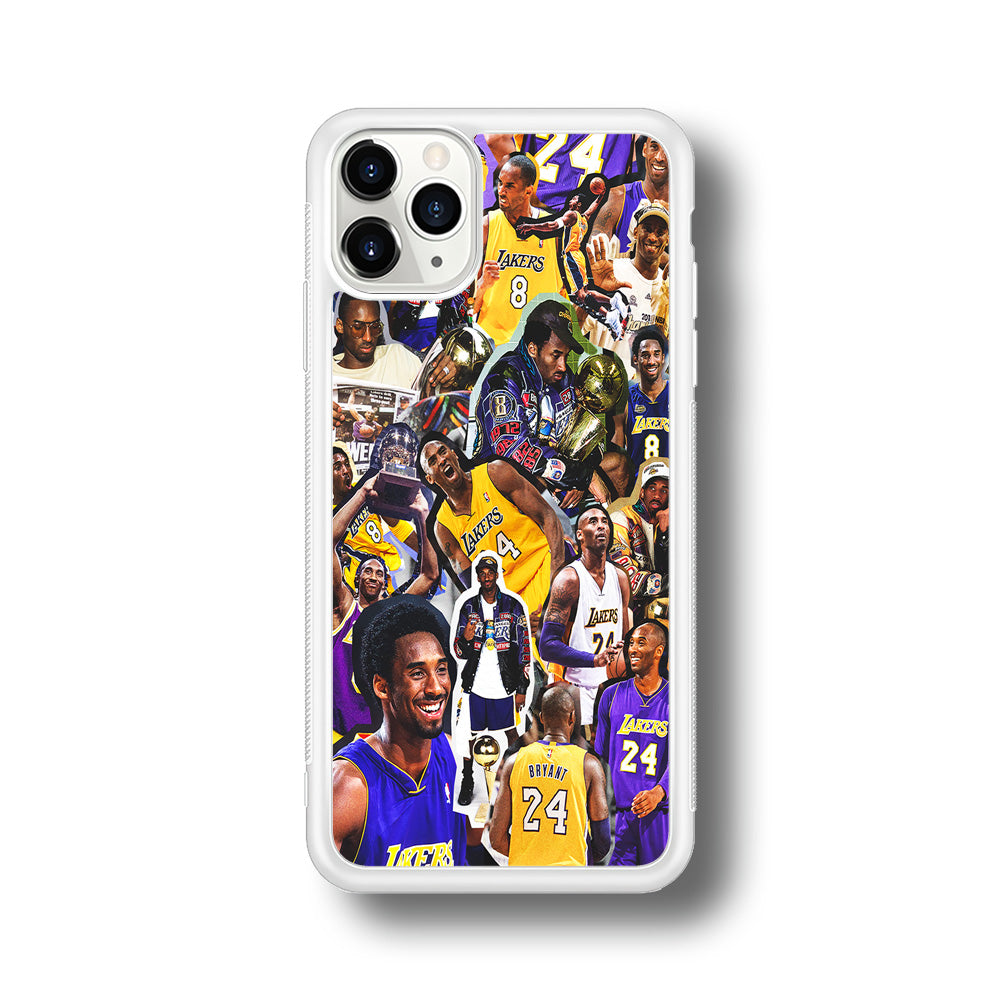 Kobe bryant lakers Collage iPhone 11 Pro Case-Phone Case-Rubber White (2D Case)-Altracase