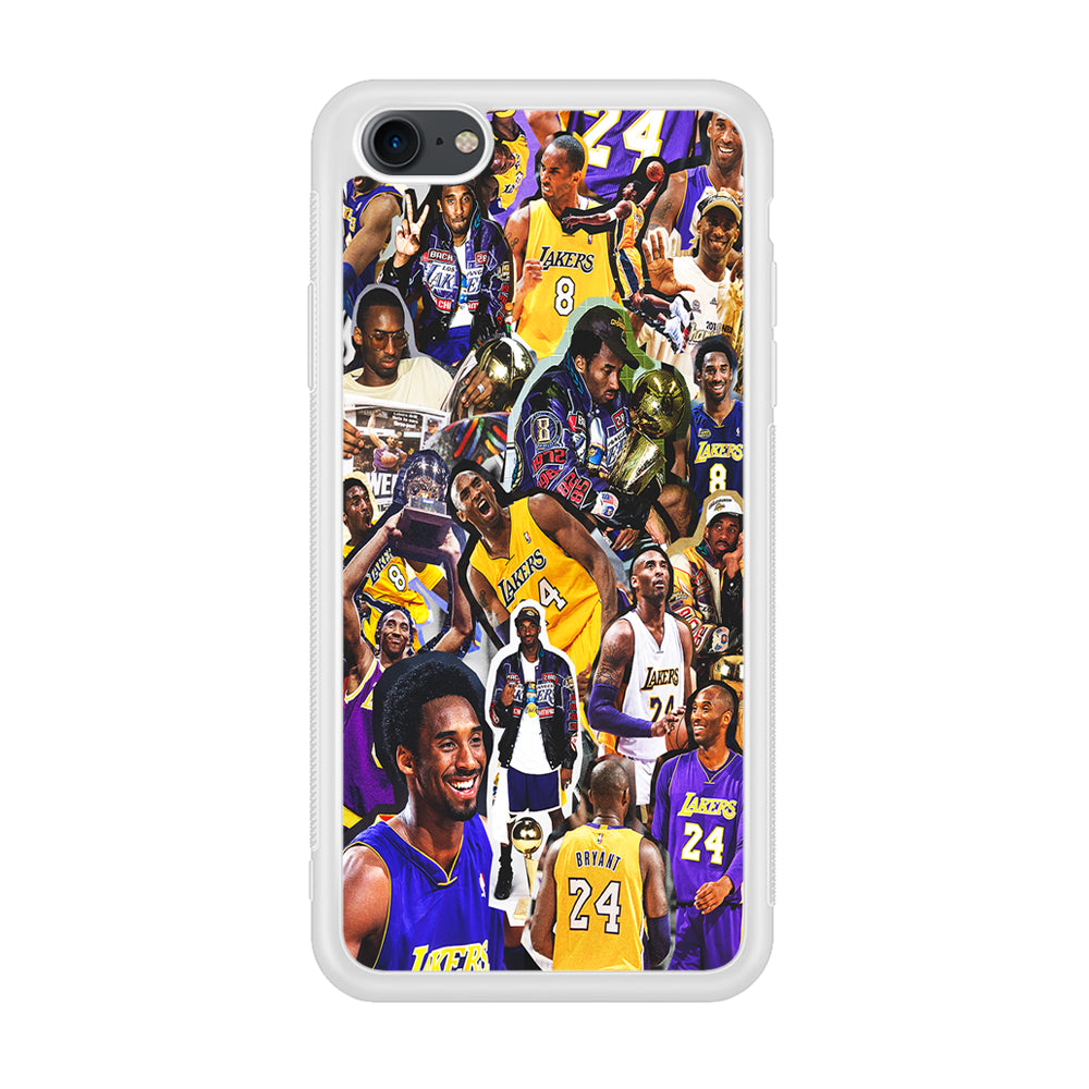 Kobe bryant lakers Collage iPhone 7 Case-Phone Case-Rubber White (2D Case)-Altracase
