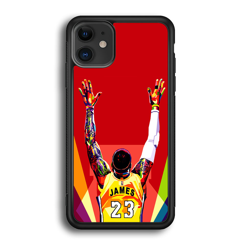 Lebron James Colorful Pop Art iPhone 12 Case-Phone Case-Rubber Black (2D Case)-Altracase