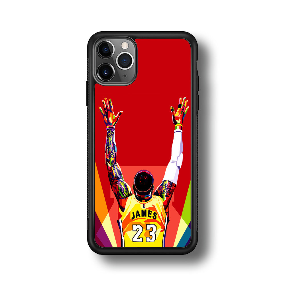 Lebron James Colorful Pop Art iPhone 11 Pro Max Case-Phone Case-Rubber Black (2D Case)-Altracase