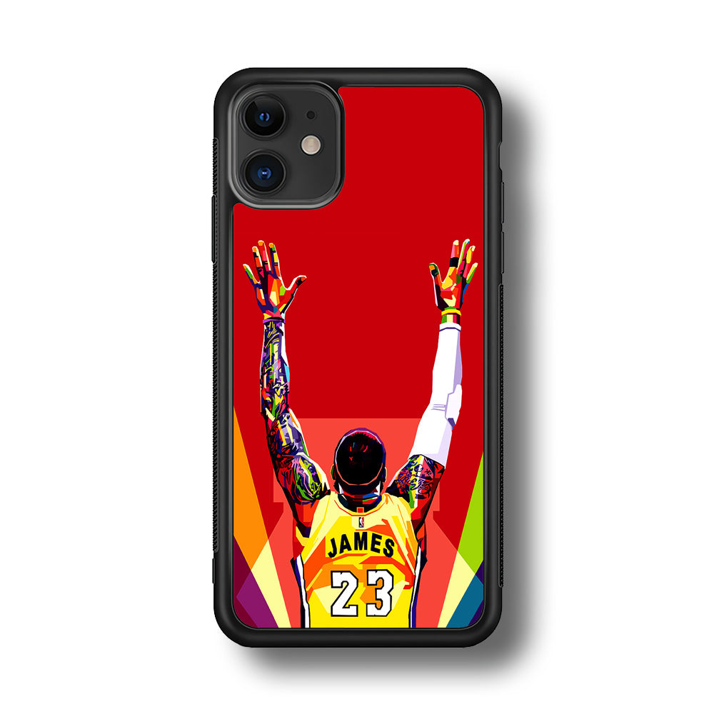 Lebron James Colorful Pop Art iPhone 11 Case-Phone Case-Rubber Black (2D Case)-Altracase