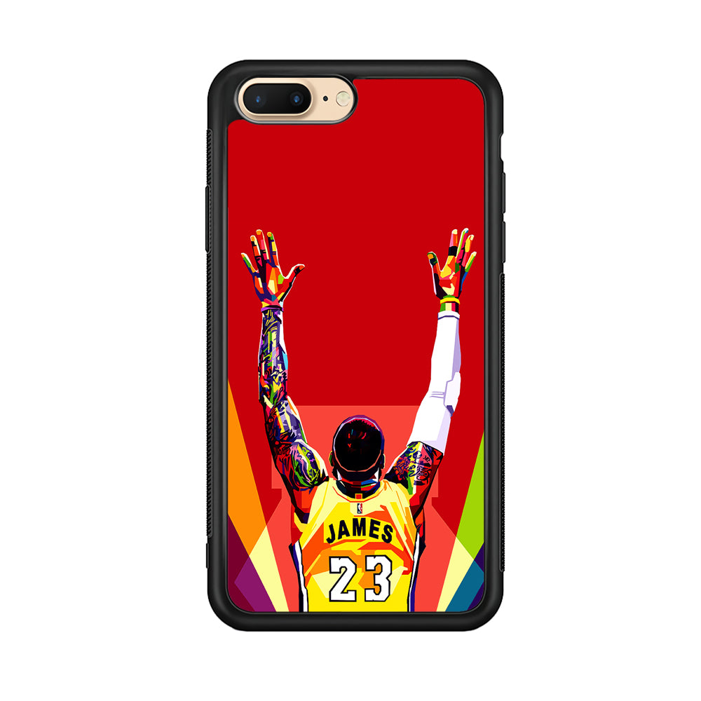 Lebron James Colorful Pop Art iPhone 8 Plus Case-Phone Case-Rubber Black (2D Case)-Altracase