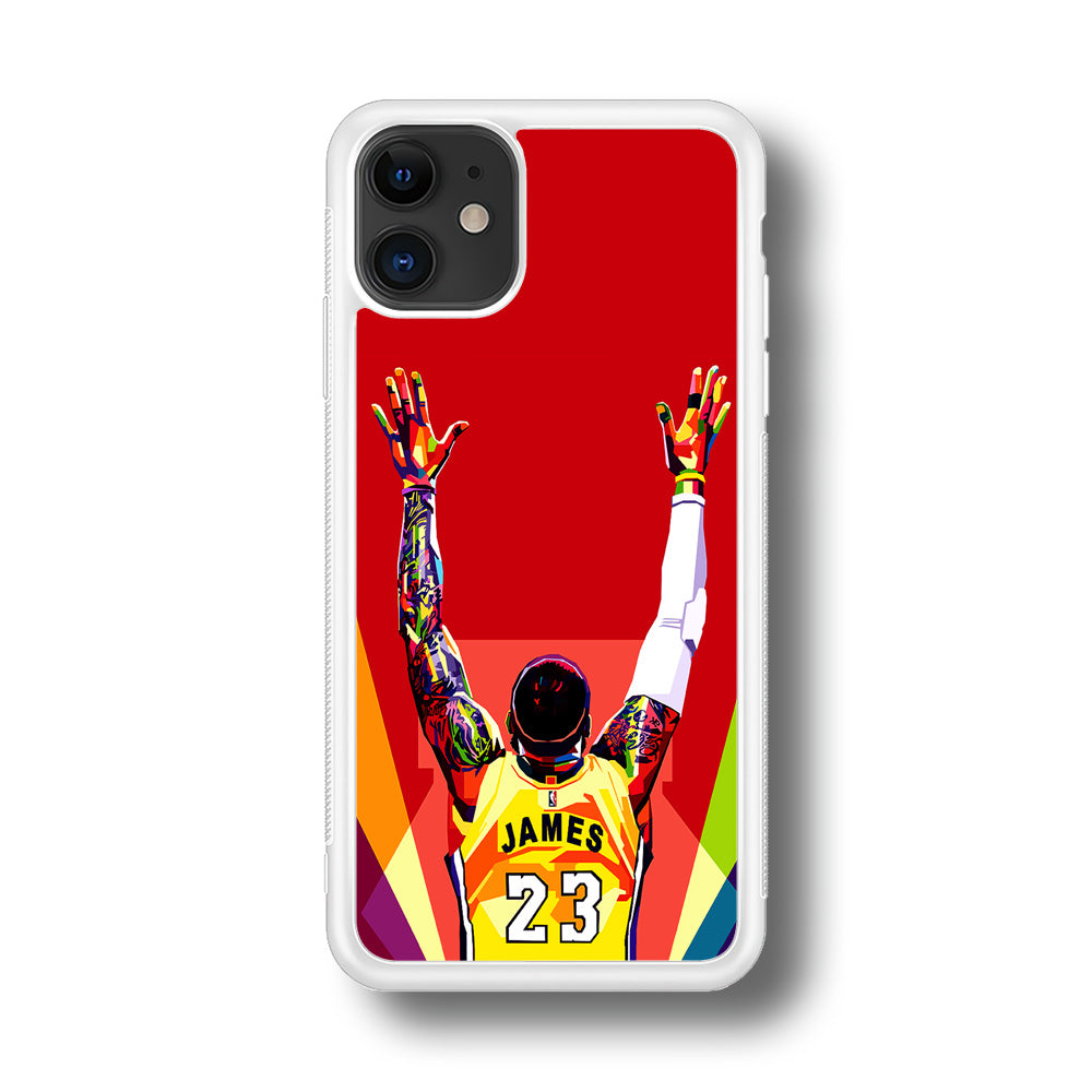Lebron James Colorful Pop Art iPhone 11 Case-Phone Case-Rubber White (2D Case)-Altracase