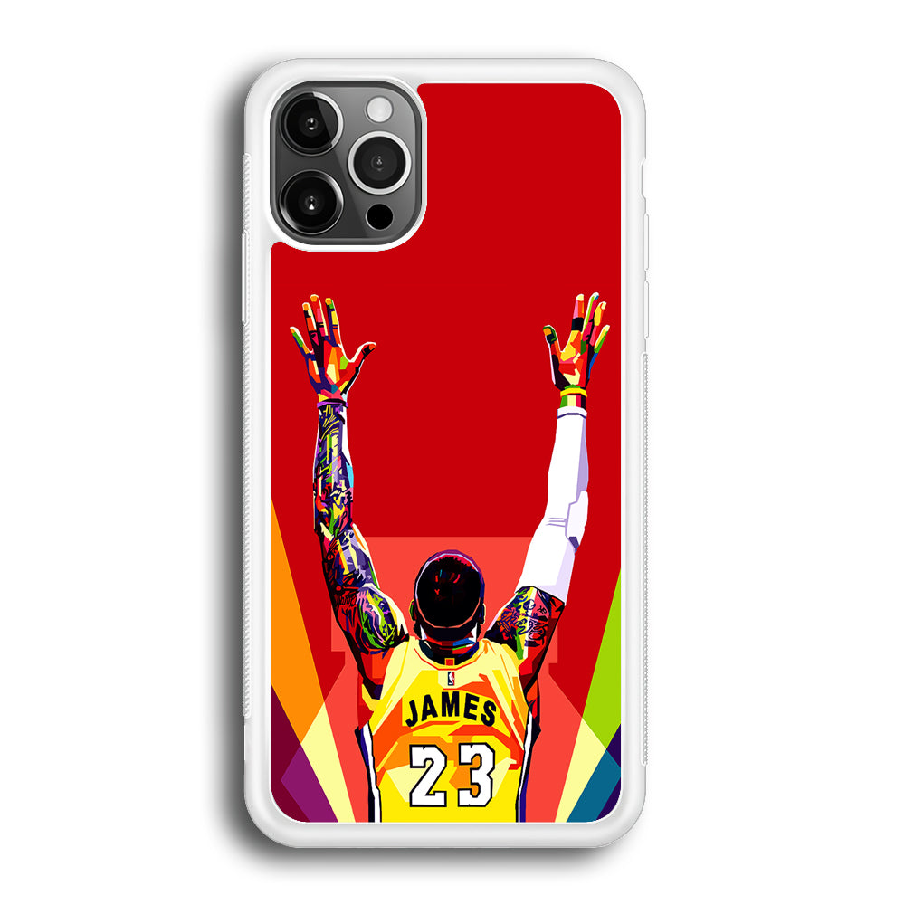 Lebron James Colorful Pop Art iPhone 12 Pro Max Case-Phone Case-Rubber White (2D Case)-Altracase