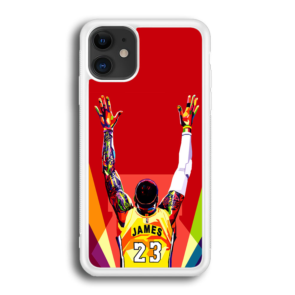 Lebron James Colorful Pop Art iPhone 12 Case-Phone Case-Rubber White (2D Case)-Altracase
