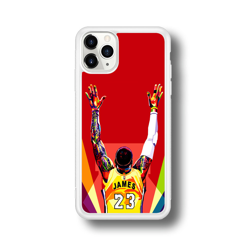 Lebron James Colorful Pop Art iPhone 11 Pro Max Case-Phone Case-Rubber White (2D Case)-Altracase