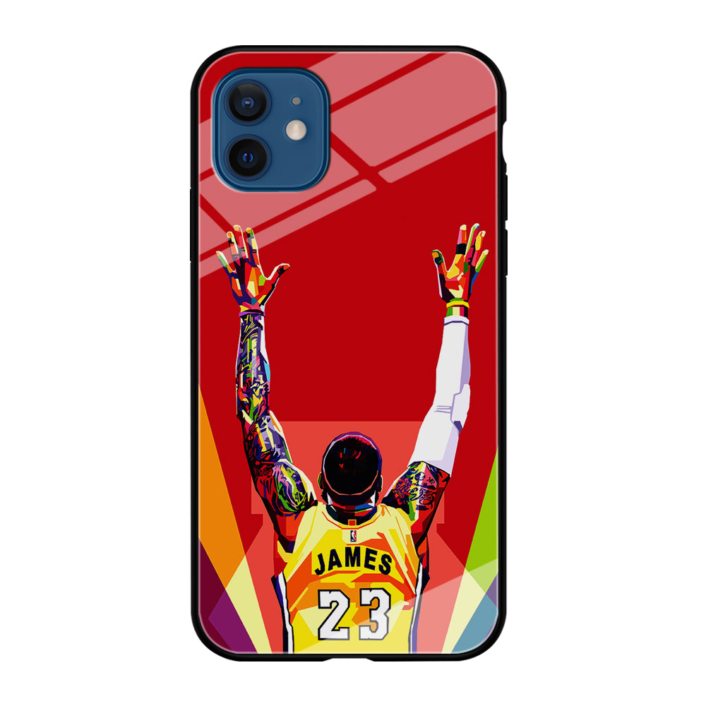 Lebron James Colorful Pop Art iPhone 12 Case-Phone Case-Tempered Glass Case-Altracase