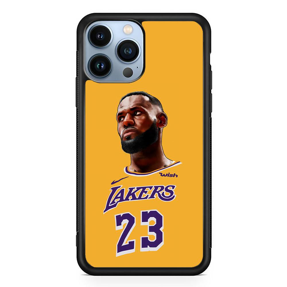 Lebron James Lakers iPhone 13 Pro Case-Phone Case-Rubber Black (2D Case)-Altracase