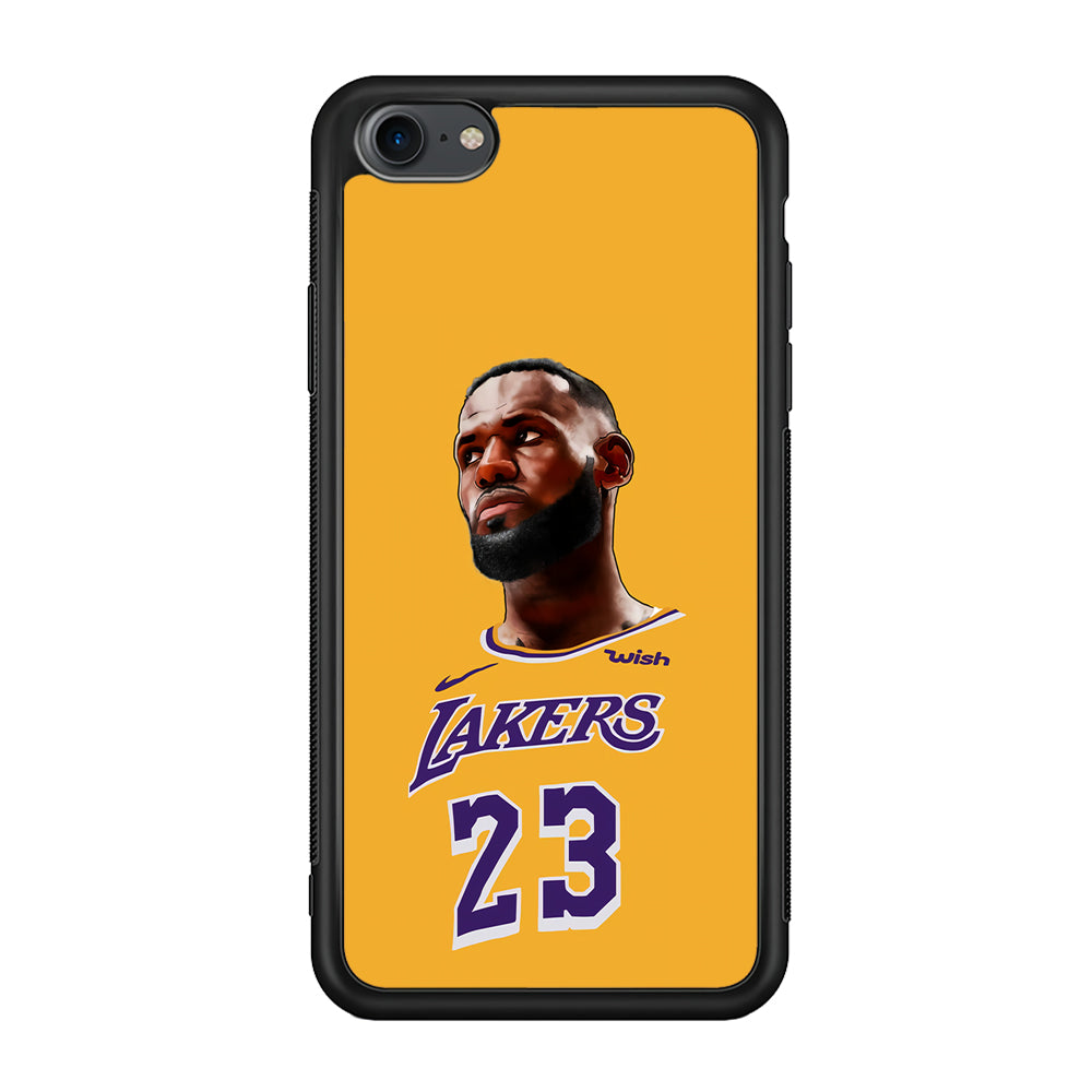 Lebron James Lakers iPhone 8 Case-Phone Case-Rubber Black (2D Case)-Altracase