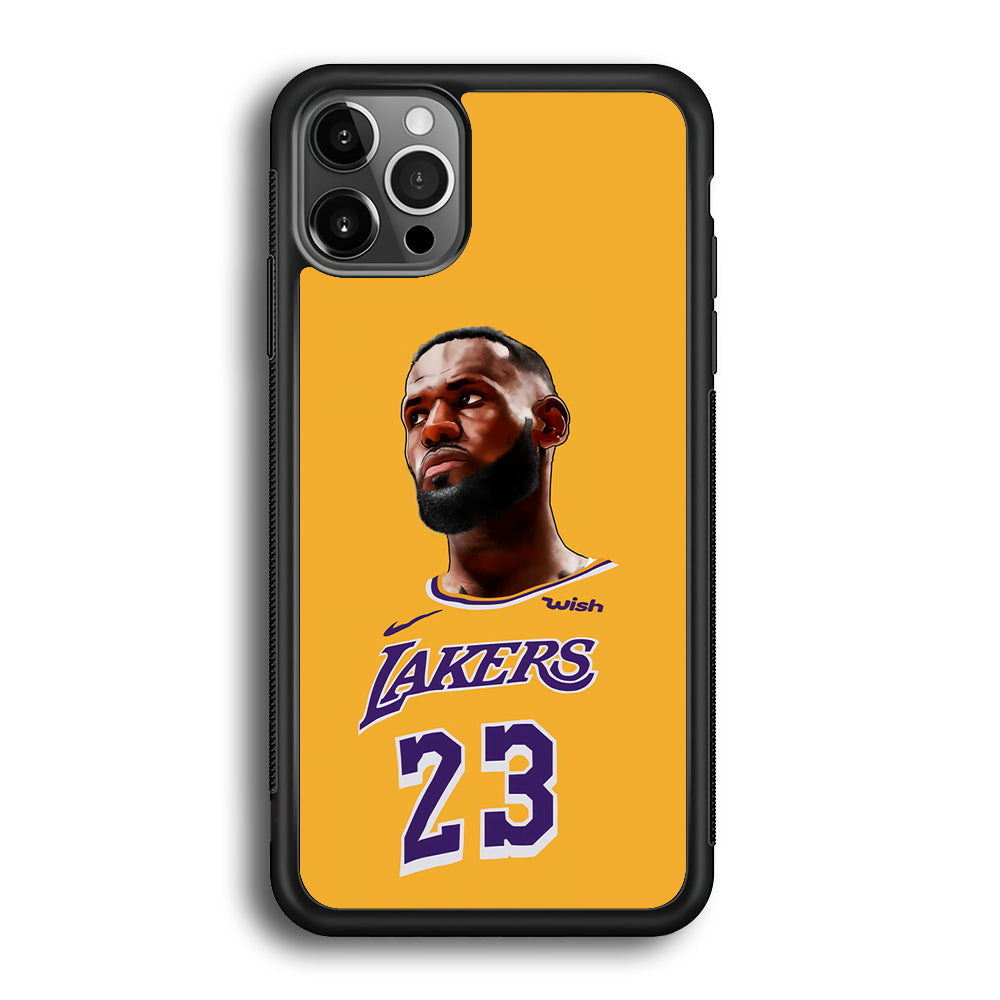 Lebron James Lakers iPhone 12 Pro Max Case-Phone Case-Rubber Black (2D Case)-Altracase
