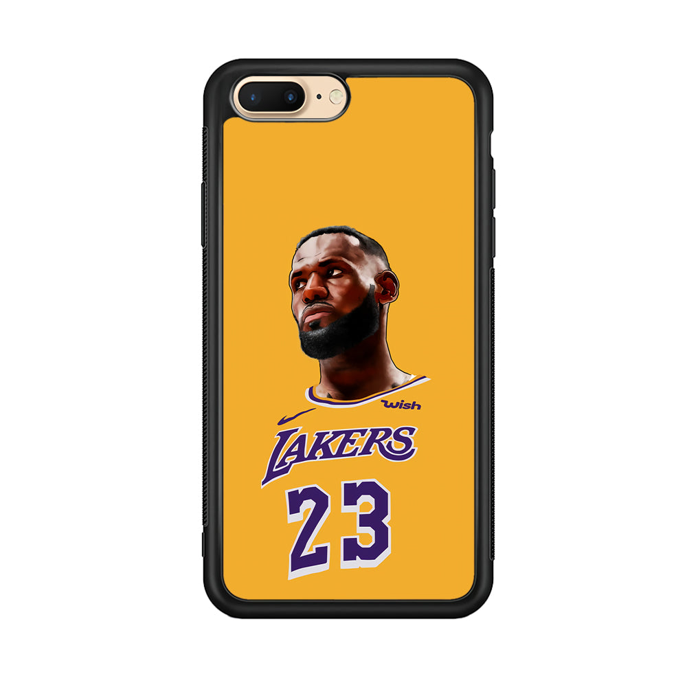 Lebron James Lakers iPhone 8 Plus Case-Phone Case-Rubber Black (2D Case)-Altracase