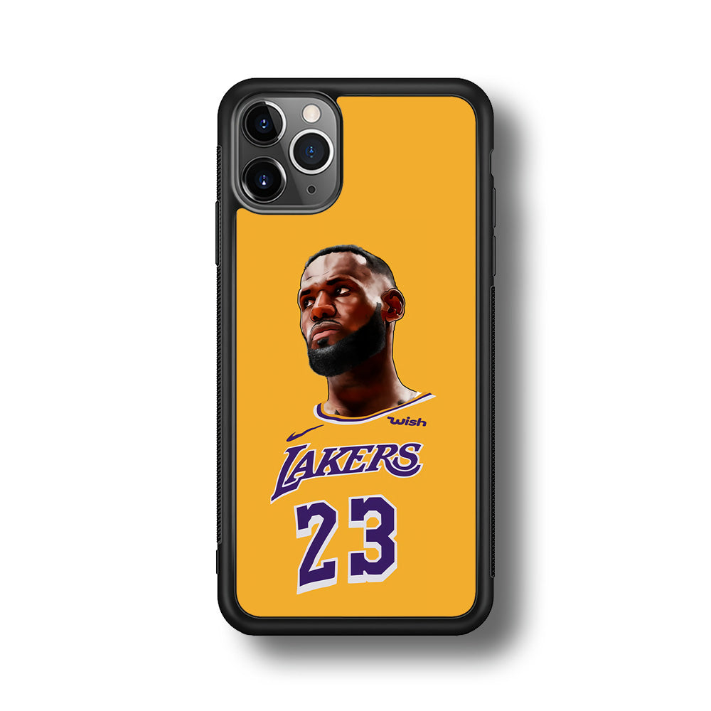 Lebron James Lakers iPhone 11 Pro Max Case-Phone Case-Rubber Black (2D Case)-Altracase
