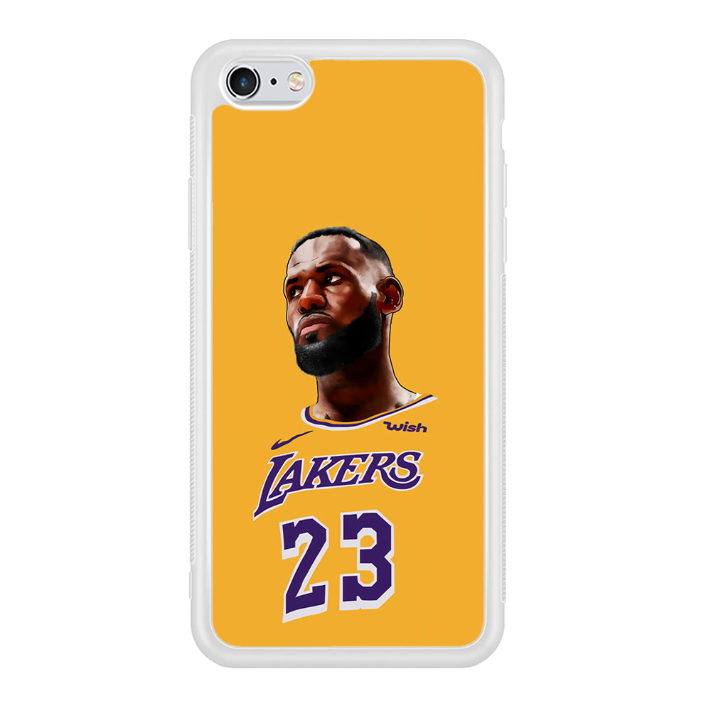 Lebron James Lakers iPhone 6 Plus | 6s Plus Case-Phone Case-Rubber White (2D Case)-Altracase