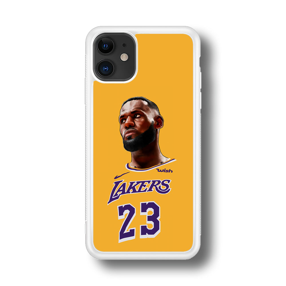Lebron James Lakers iPhone 11 Case-Phone Case-Rubber White (2D Case)-Altracase