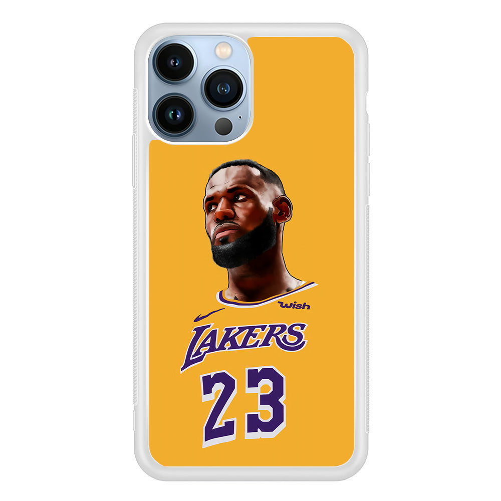 Lebron James Lakers iPhone 13 Pro Case-Phone Case-Rubber White (2D Case)-Altracase