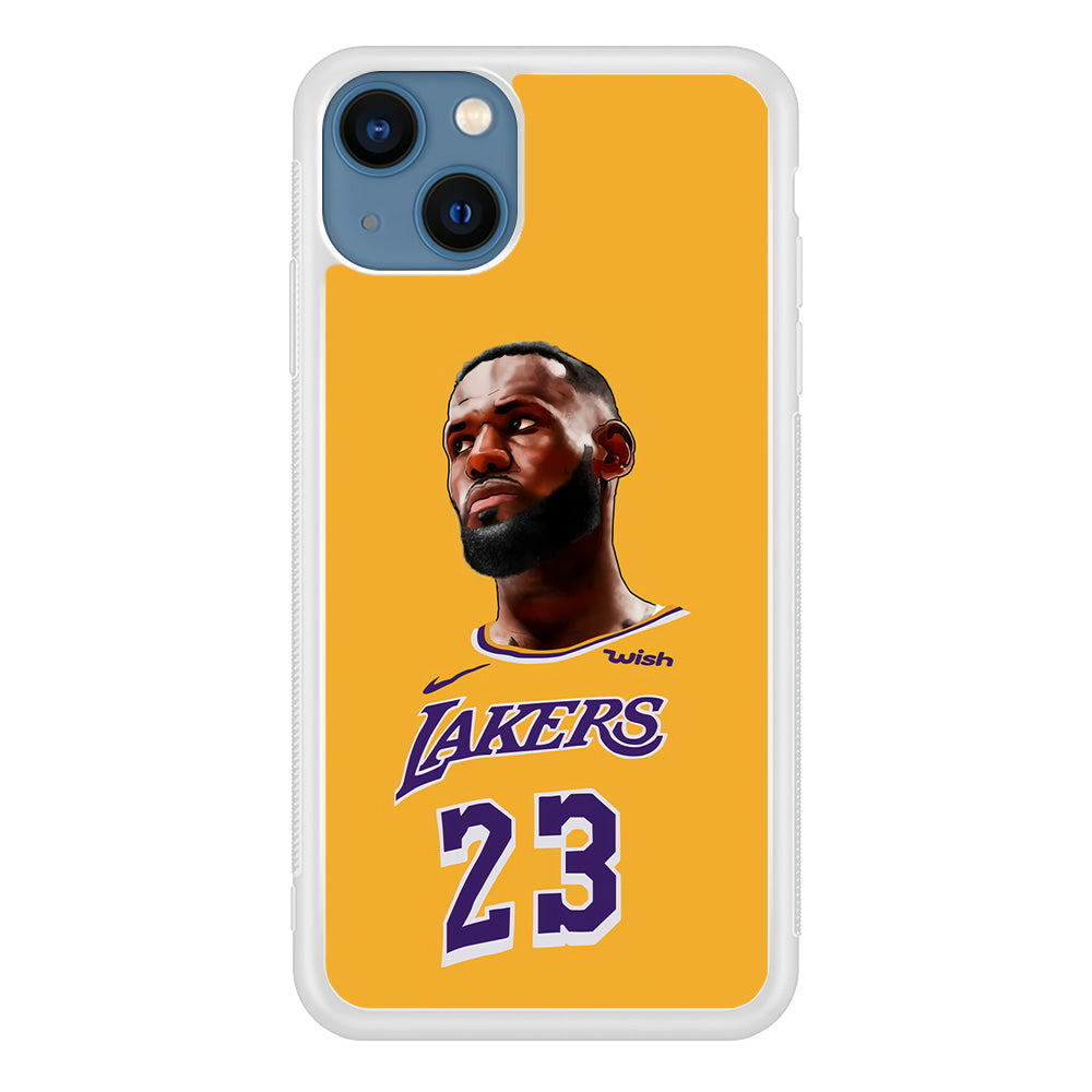 Lebron James Lakers iPhone 13 Mini Case-Phone Case-Rubber White (2D Case)-Altracase