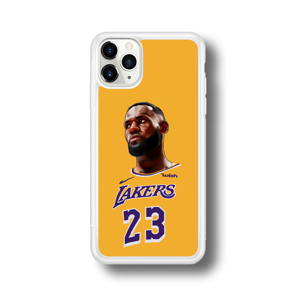 Lebron James Lakers iPhone 11 Pro Max Case-Phone Case-Rubber White (2D Case)-Altracase
