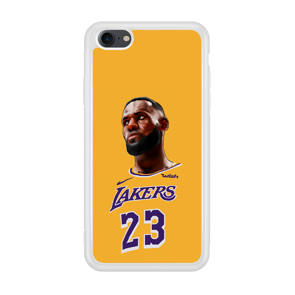 Lebron James Lakers iPhone 7 Case-Phone Case-Rubber White (2D Case)-Altracase