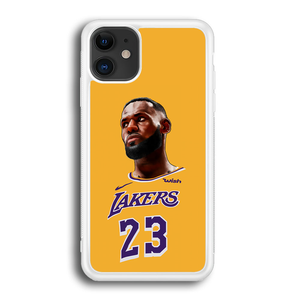Lebron James Lakers iPhone 12 Case-Phone Case-Rubber White (2D Case)-Altracase