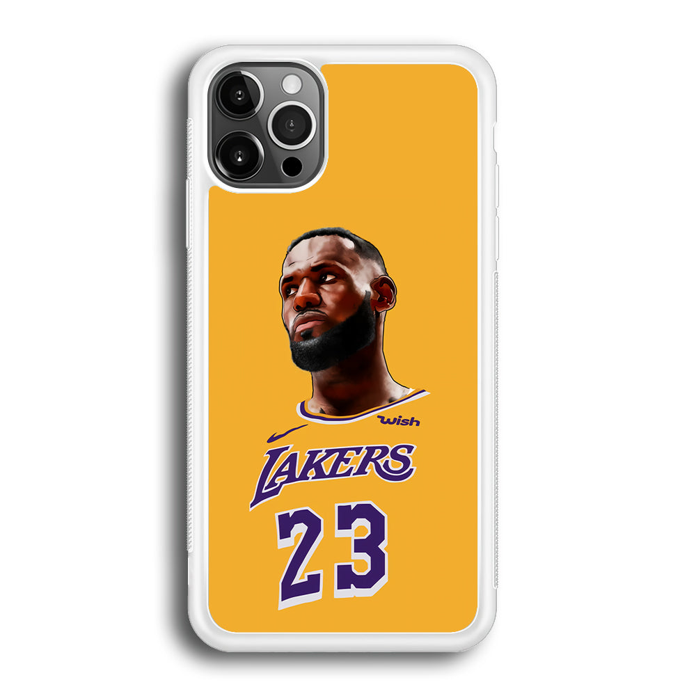 Lebron James Lakers iPhone 12 Pro Max Case-Phone Case-Rubber White (2D Case)-Altracase