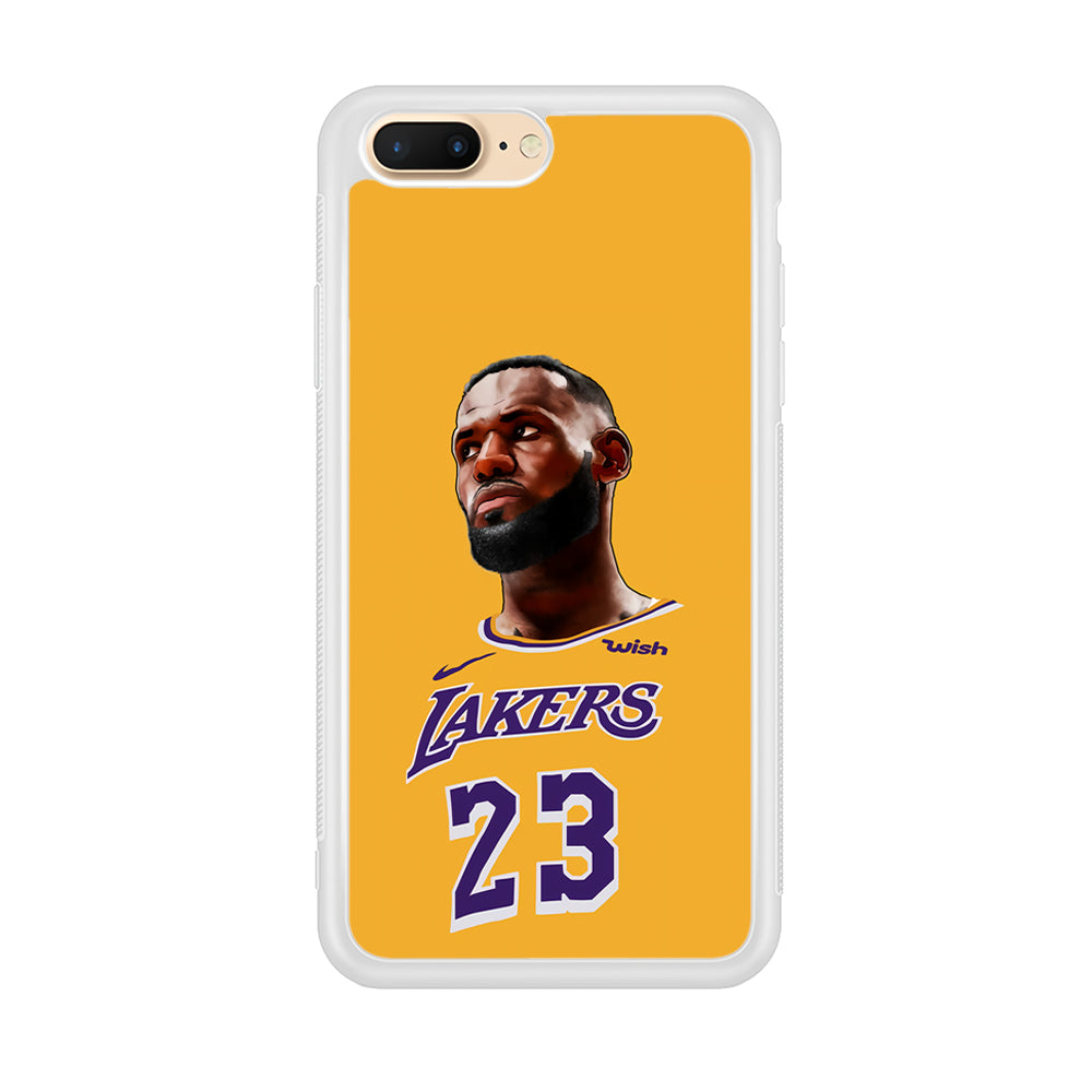 Lebron James Lakers iPhone 8 Plus Case-Phone Case-Rubber White (2D Case)-Altracase