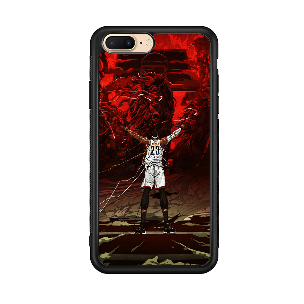 Lebron James Lion Art iPhone 8 Plus Case-Phone Case-Rubber Black (2D Case)-Altracase