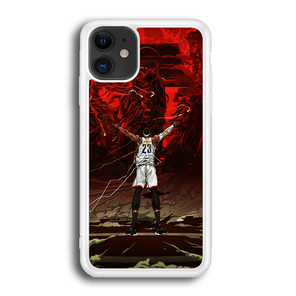 Lebron James Lion Art iPhone 12 Mini Case-Phone Case-Rubber White (2D Case)-Altracase